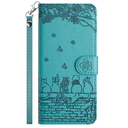 For Samsung Galaxy A13 4G / A04s 4G / A04 4G / M13 5G Shockproof Phone Cover Imprinted Stand Wallet Leather Phone Case with Strap