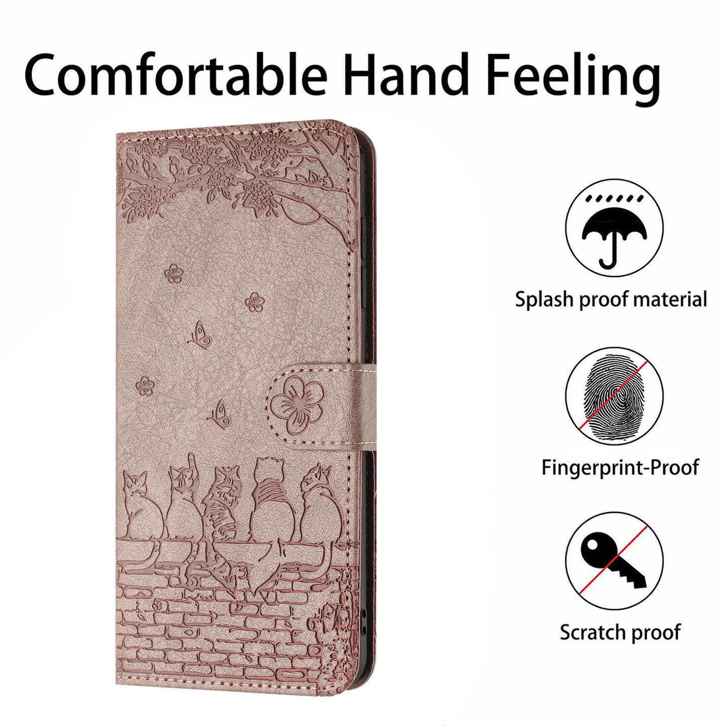 For Samsung Galaxy A13 4G / A04s 4G / A04 4G / M13 5G Shockproof Phone Cover Imprinted Stand Wallet Leather Phone Case with Strap