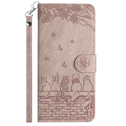 For Samsung Galaxy A13 4G / A04s 4G / A04 4G / M13 5G Shockproof Phone Cover Imprinted Stand Wallet Leather Phone Case with Strap