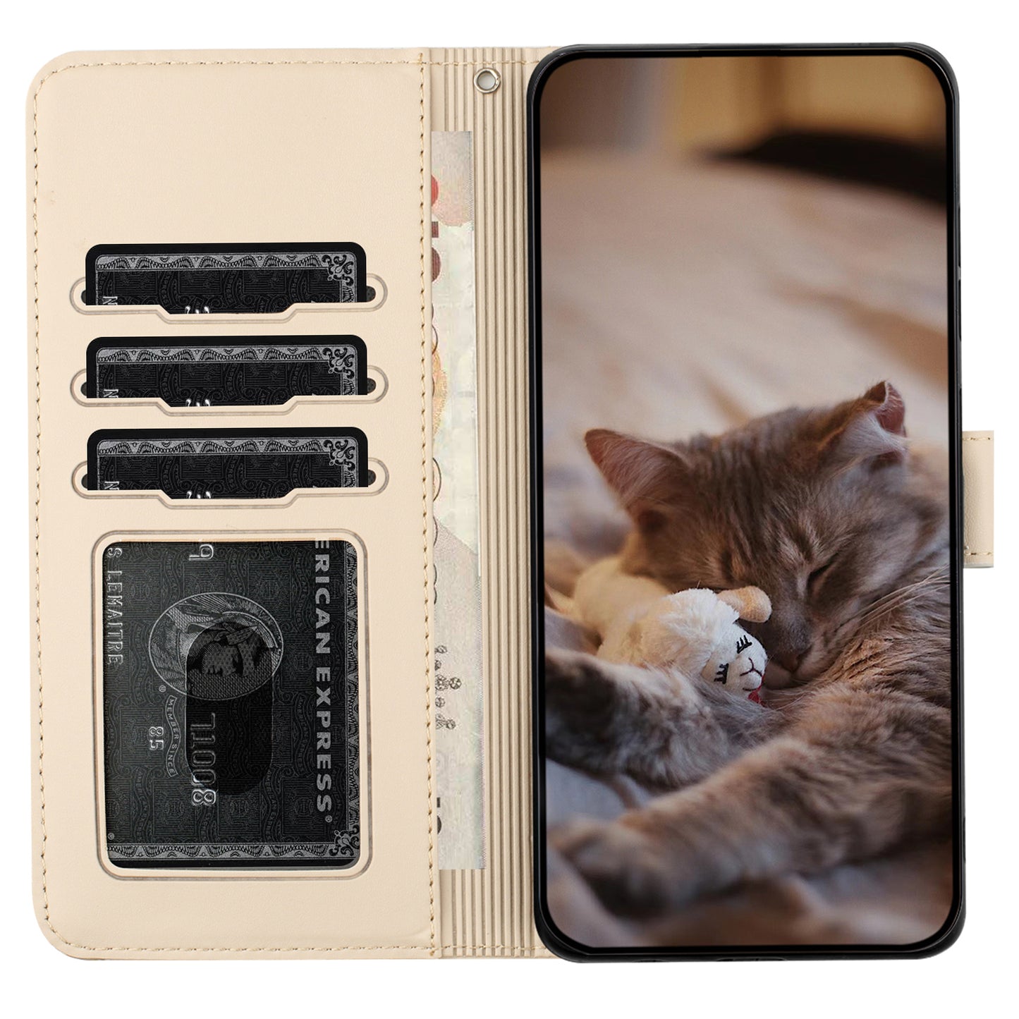 For Samsung Galaxy A13 4G / A04s 4G / A04 4G / M13 5G Shockproof Phone Cover Imprinted Stand Wallet Leather Phone Case with Strap