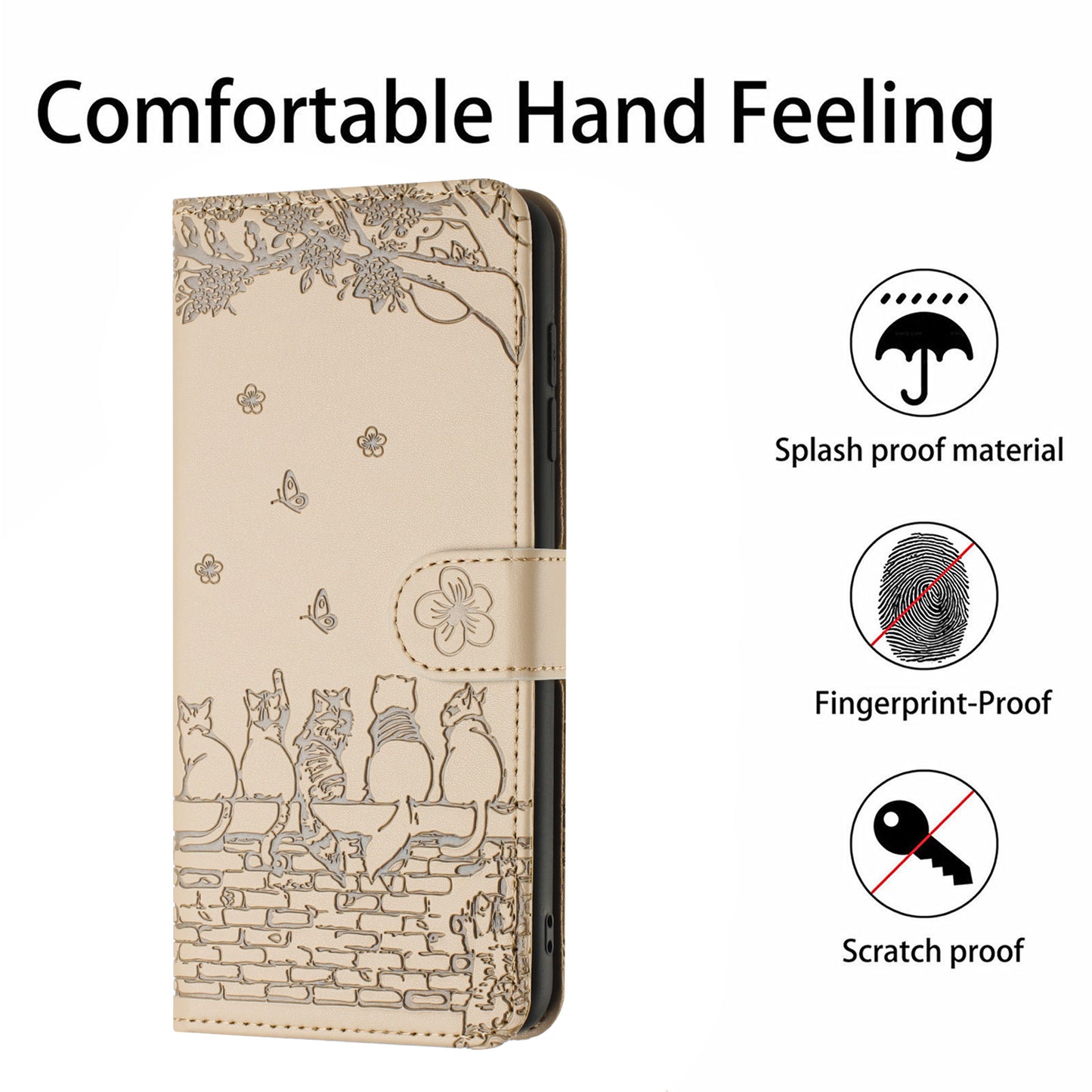 For Samsung Galaxy A13 4G / A04s 4G / A04 4G / M13 5G Shockproof Phone Cover Imprinted Stand Wallet Leather Phone Case with Strap