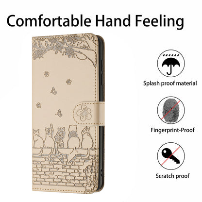 For Samsung Galaxy A13 4G / A04s 4G / A04 4G / M13 5G Shockproof Phone Cover Imprinted Stand Wallet Leather Phone Case with Strap