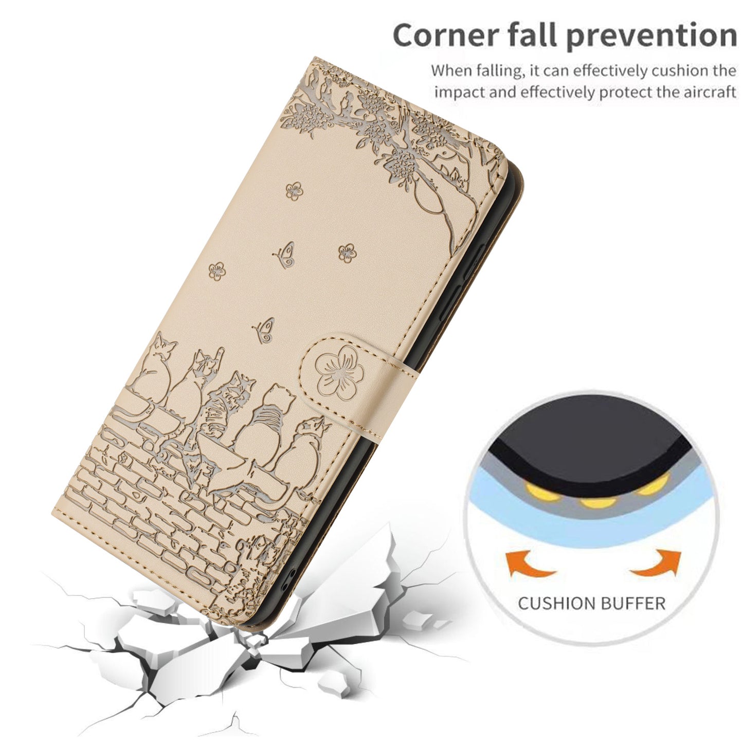 For Samsung Galaxy A13 4G / A04s 4G / A04 4G / M13 5G Shockproof Phone Cover Imprinted Stand Wallet Leather Phone Case with Strap
