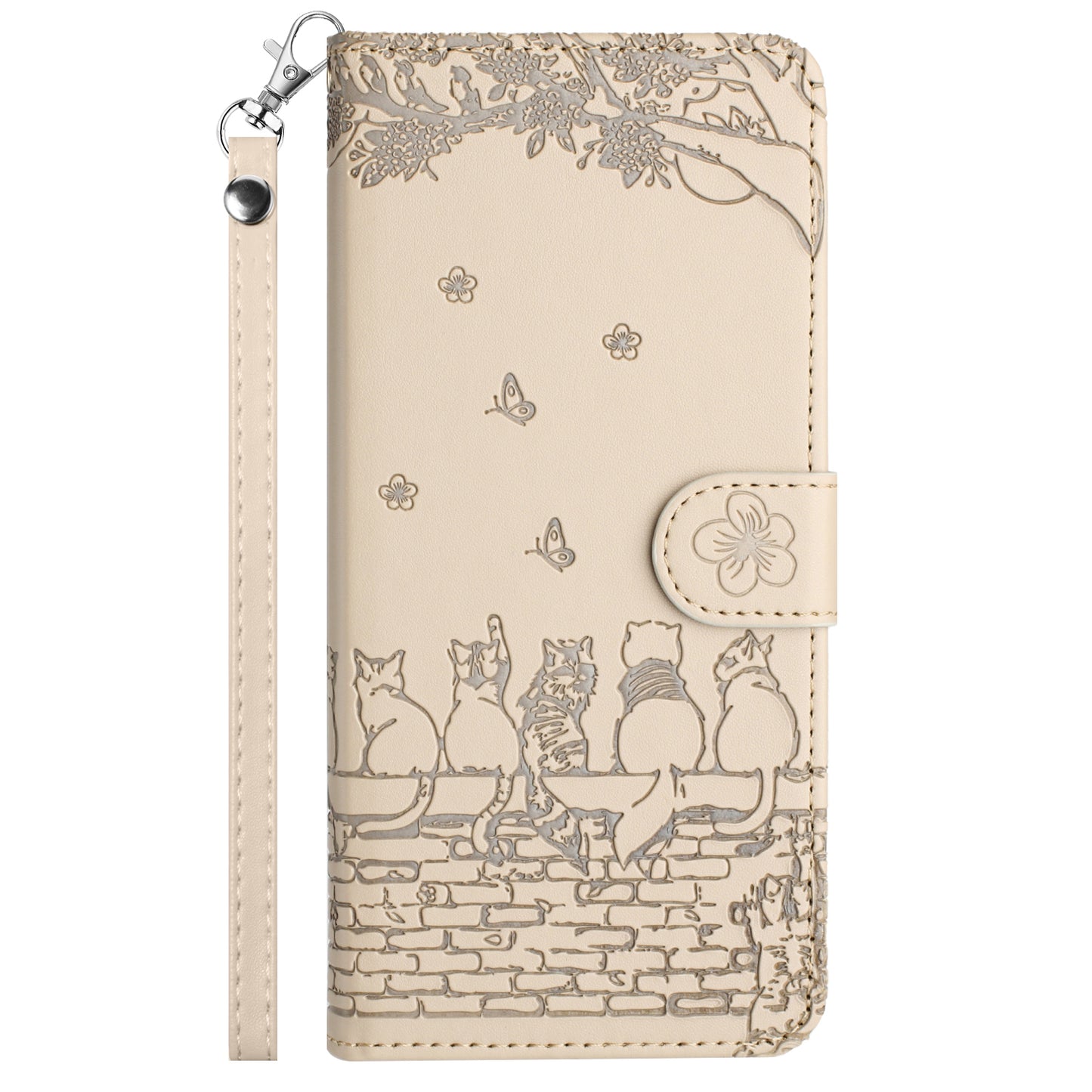 For Samsung Galaxy A13 4G / A04s 4G / A04 4G / M13 5G Shockproof Phone Cover Imprinted Stand Wallet Leather Phone Case with Strap