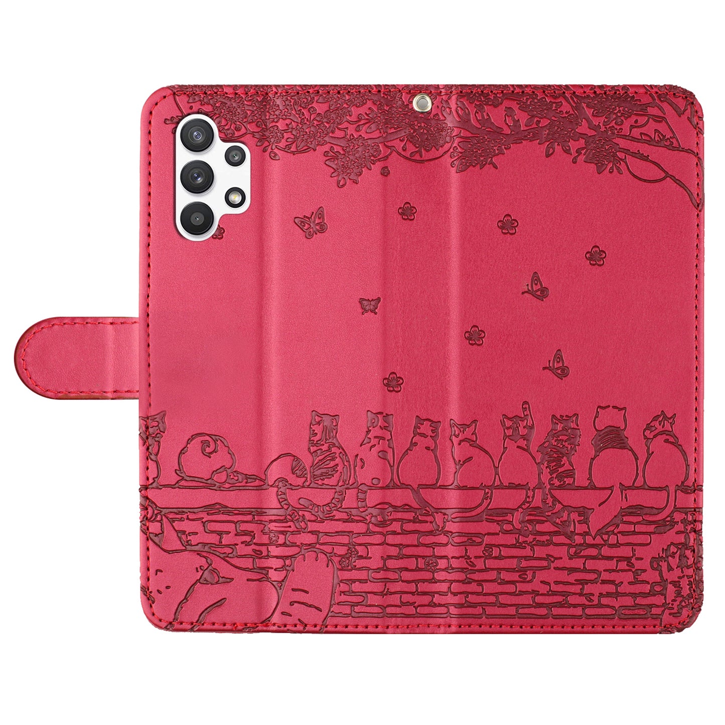 For Samsung Galaxy A13 4G / A04s 4G / A04 4G / M13 5G Shockproof Phone Cover Imprinted Stand Wallet Leather Phone Case with Strap