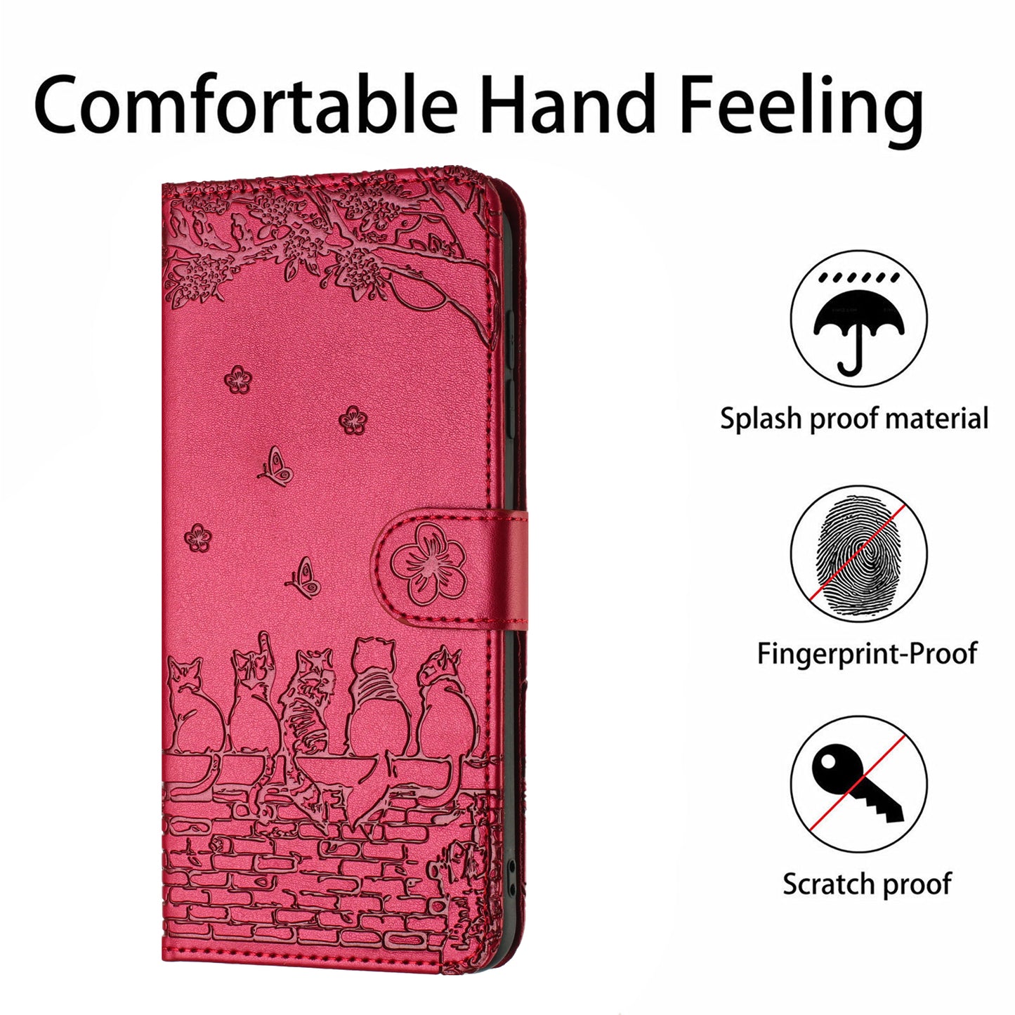 For Samsung Galaxy A13 4G / A04s 4G / A04 4G / M13 5G Shockproof Phone Cover Imprinted Stand Wallet Leather Phone Case with Strap