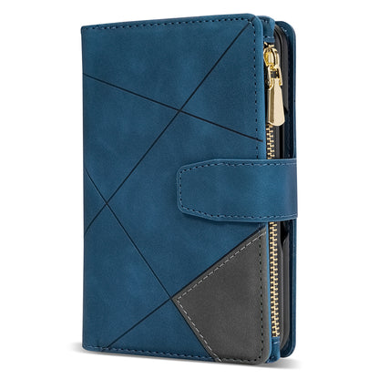 For Google Pixel Fold Leather Flip Phone Case Zipper Pocket Stand Lines Imprinted Wallet Cover