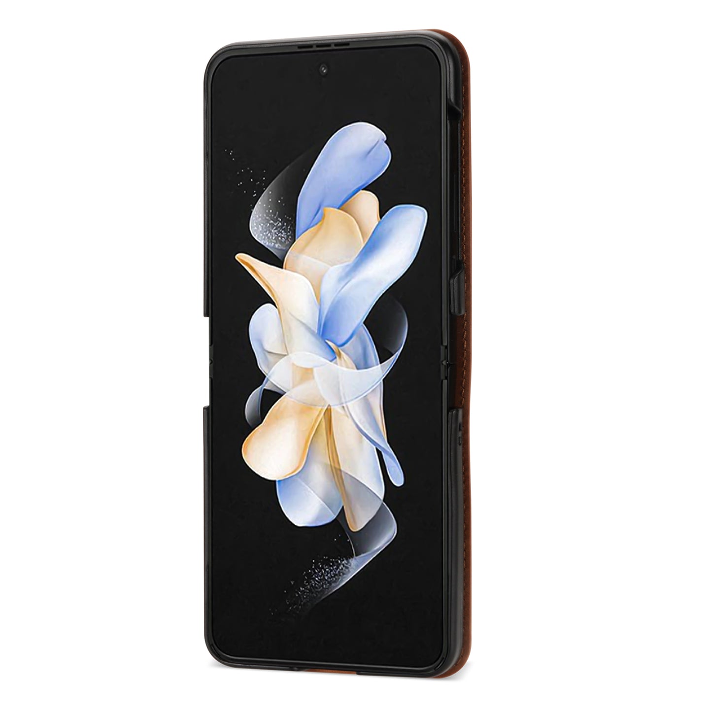 For Samsung Galaxy Z Flip5 5G Phone Case PU Leather Lines Imprinted Card Slot Cover