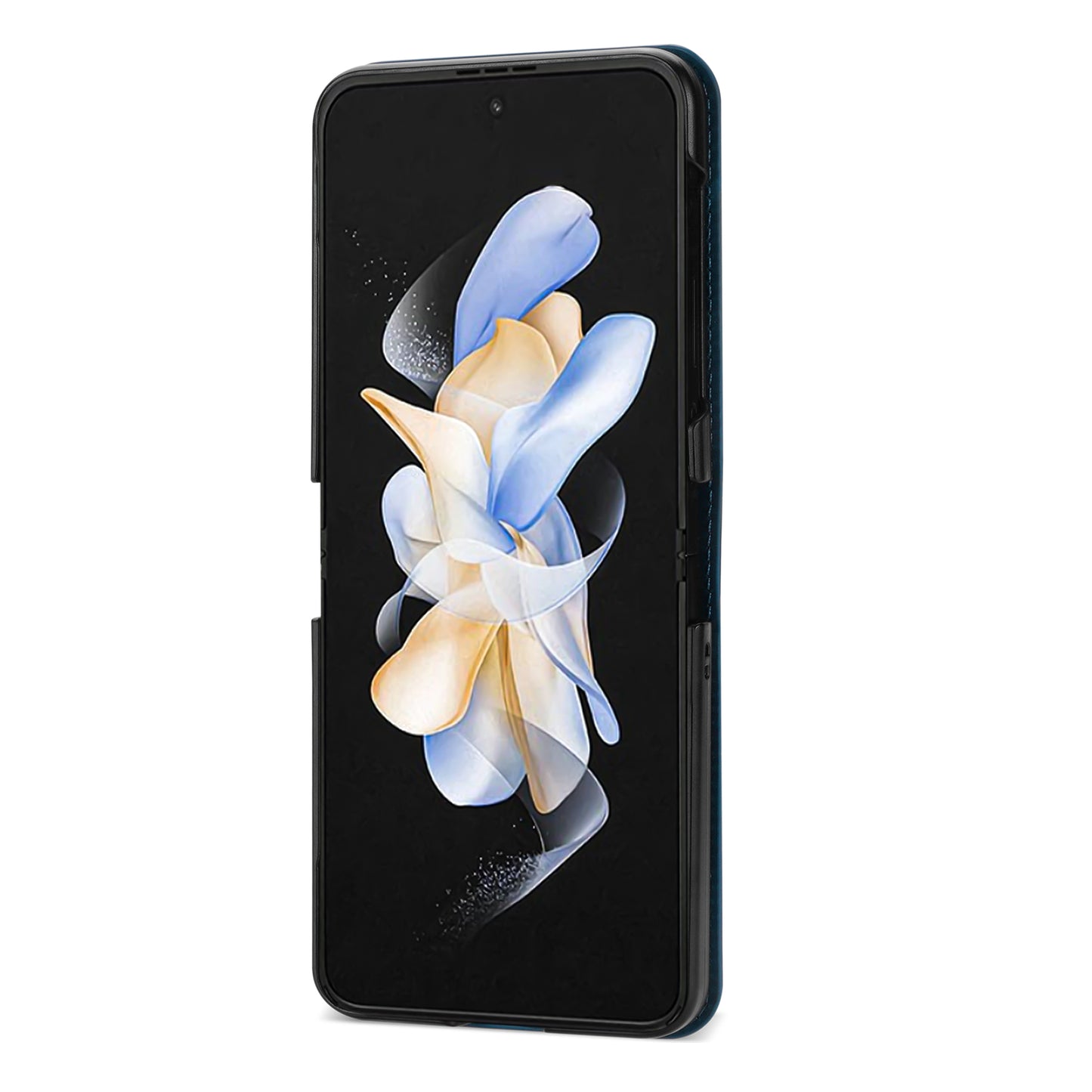 For Samsung Galaxy Z Flip5 5G Phone Case PU Leather Lines Imprinted Card Slot Cover