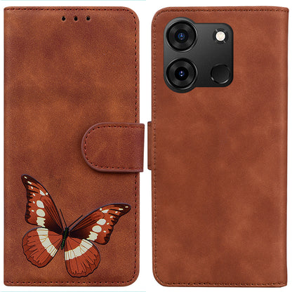 For Infinix Smart 7 (India) 4G / Smart 7 Plus Flip Stand Wallet Case PU Leather Butterfly Printing Phone Cover