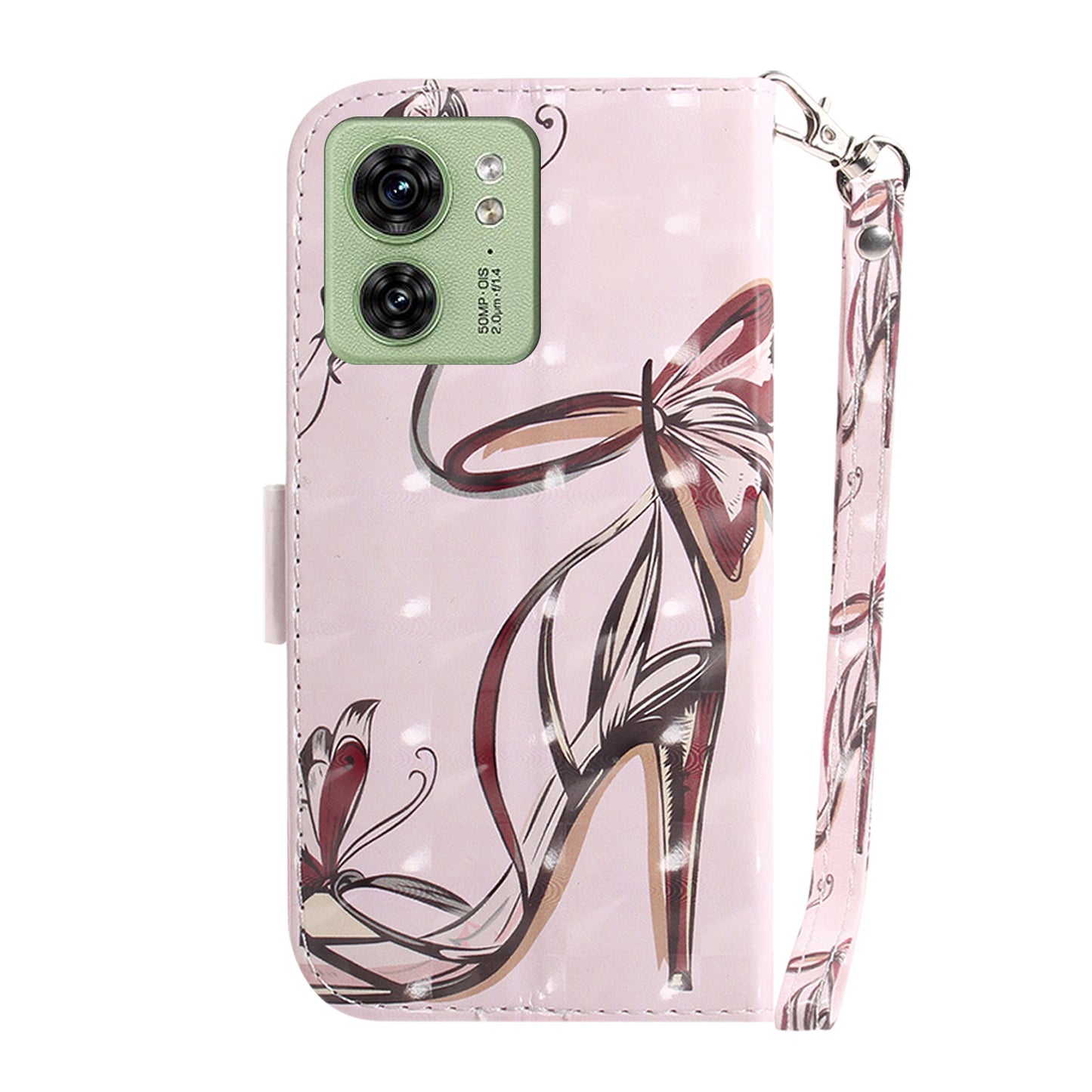 For Motorola Edge 40 5G Wallet Flip Cover PU Leather Printed 3D Pattern Stand Phone Case with Strap