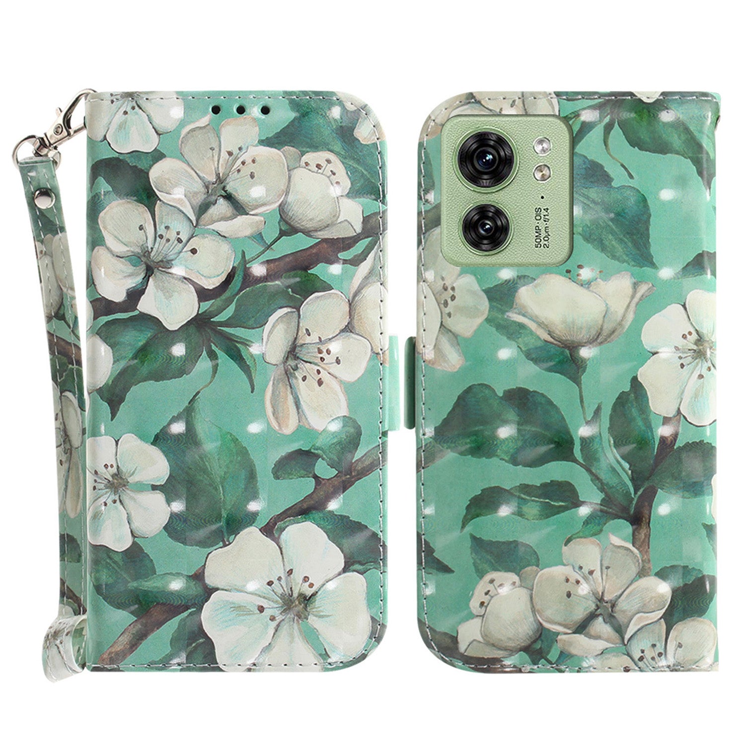 For Motorola Edge 40 5G Wallet Flip Cover PU Leather Printed 3D Pattern Stand Phone Case with Strap