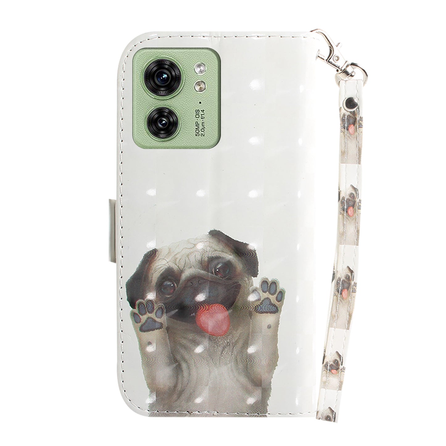 For Motorola Edge 40 5G Wallet Flip Cover PU Leather Printed 3D Pattern Stand Phone Case with Strap