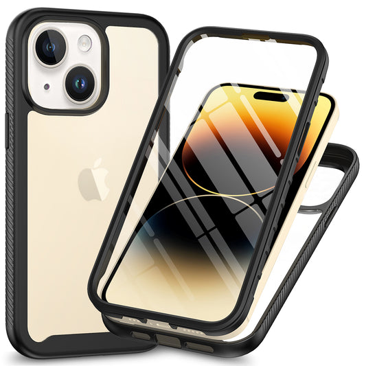 3-in-1 Phone Case for iPhone 15 Plus Full Protection TPU+PC Cover with PET Screen Protector
