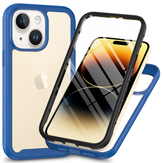 3-in-1 Phone Case for iPhone 15 Plus Full Protection TPU+PC Cover with PET Screen Protector