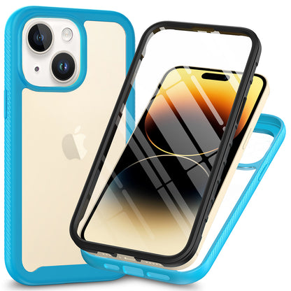 3-in-1 Phone Case for iPhone 15 Plus Full Protection TPU+PC Cover with PET Screen Protector