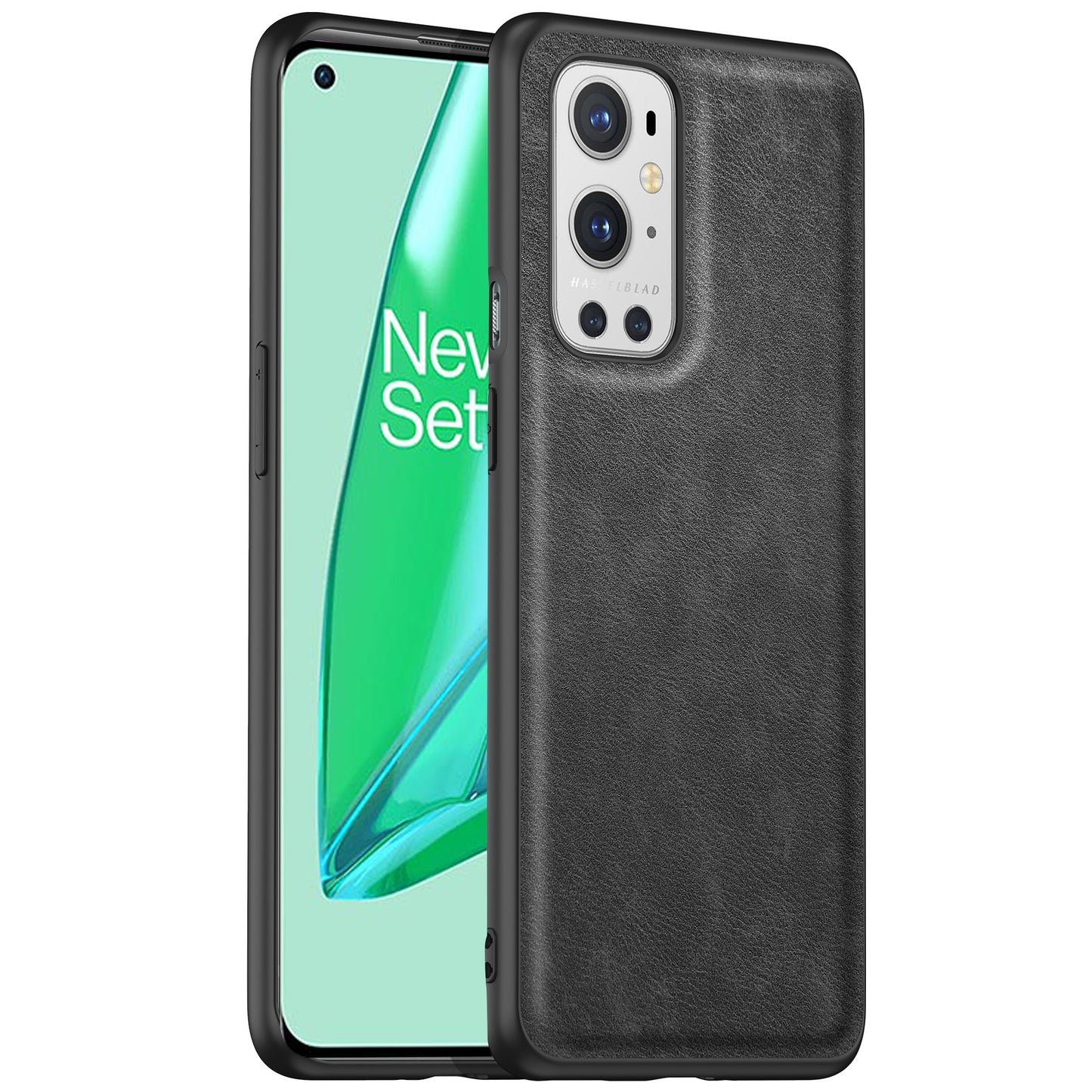 For OnePlus 9 Pro 5G Phone Cover Retro PU Leather Coated TPU+PC Anti-Fall Case