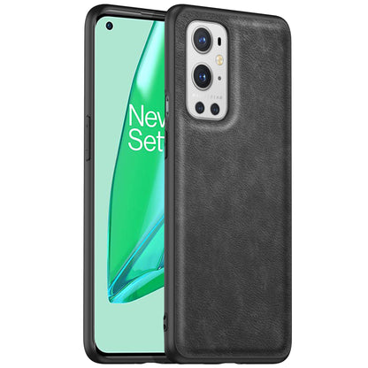For OnePlus 9 Pro 5G Phone Cover Retro PU Leather Coated TPU+PC Anti-Fall Case