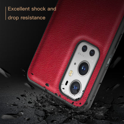 For OnePlus 9 Pro 5G Phone Cover Retro PU Leather Coated TPU+PC Anti-Fall Case