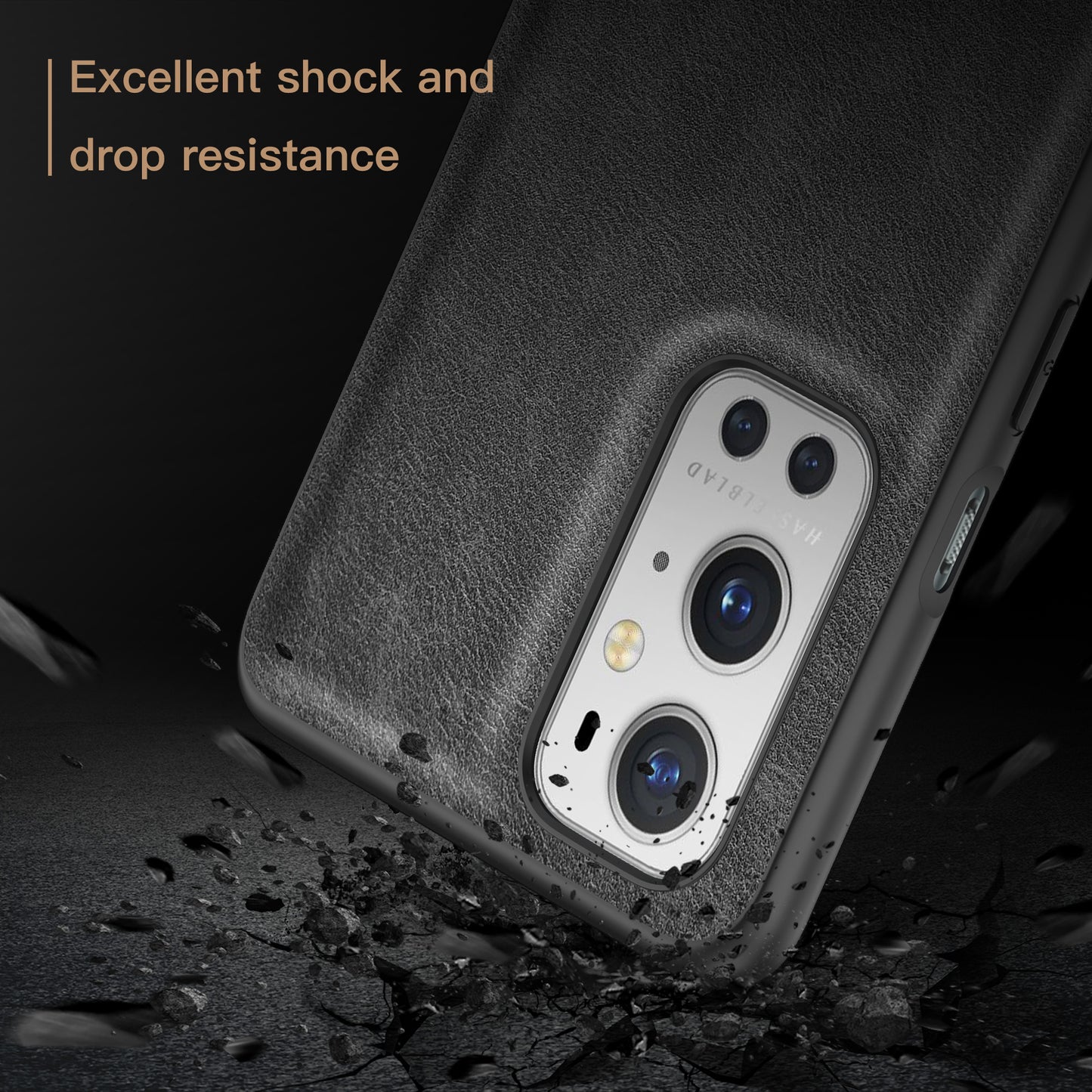 For OnePlus 9 Pro 5G Phone Cover Retro PU Leather Coated TPU+PC Anti-Fall Case