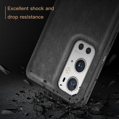 For OnePlus 9 Pro 5G Phone Cover Retro PU Leather Coated TPU+PC Anti-Fall Case