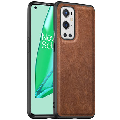 For OnePlus 9 Pro 5G Phone Cover Retro PU Leather Coated TPU+PC Anti-Fall Case