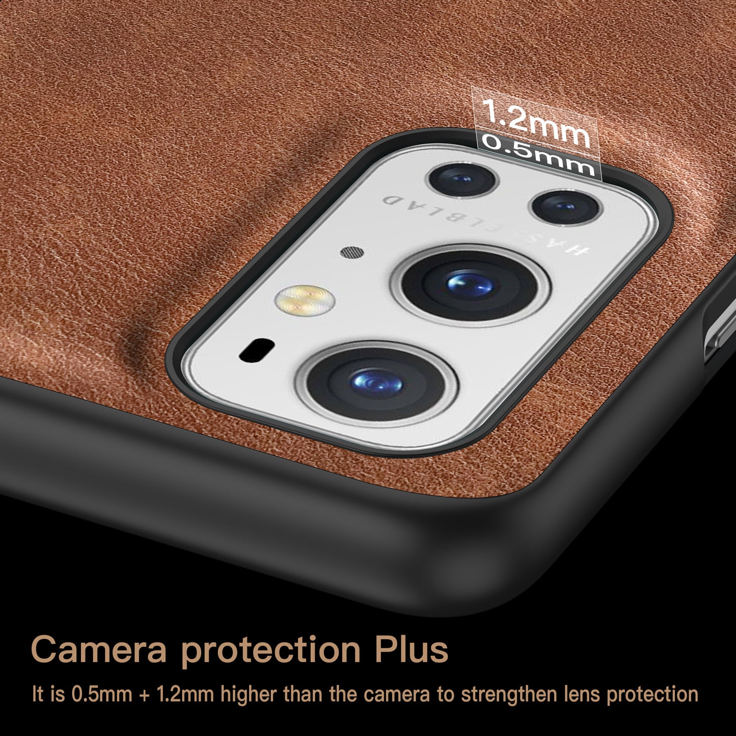 For OnePlus 9 Pro 5G Phone Cover Retro PU Leather Coated TPU+PC Anti-Fall Case