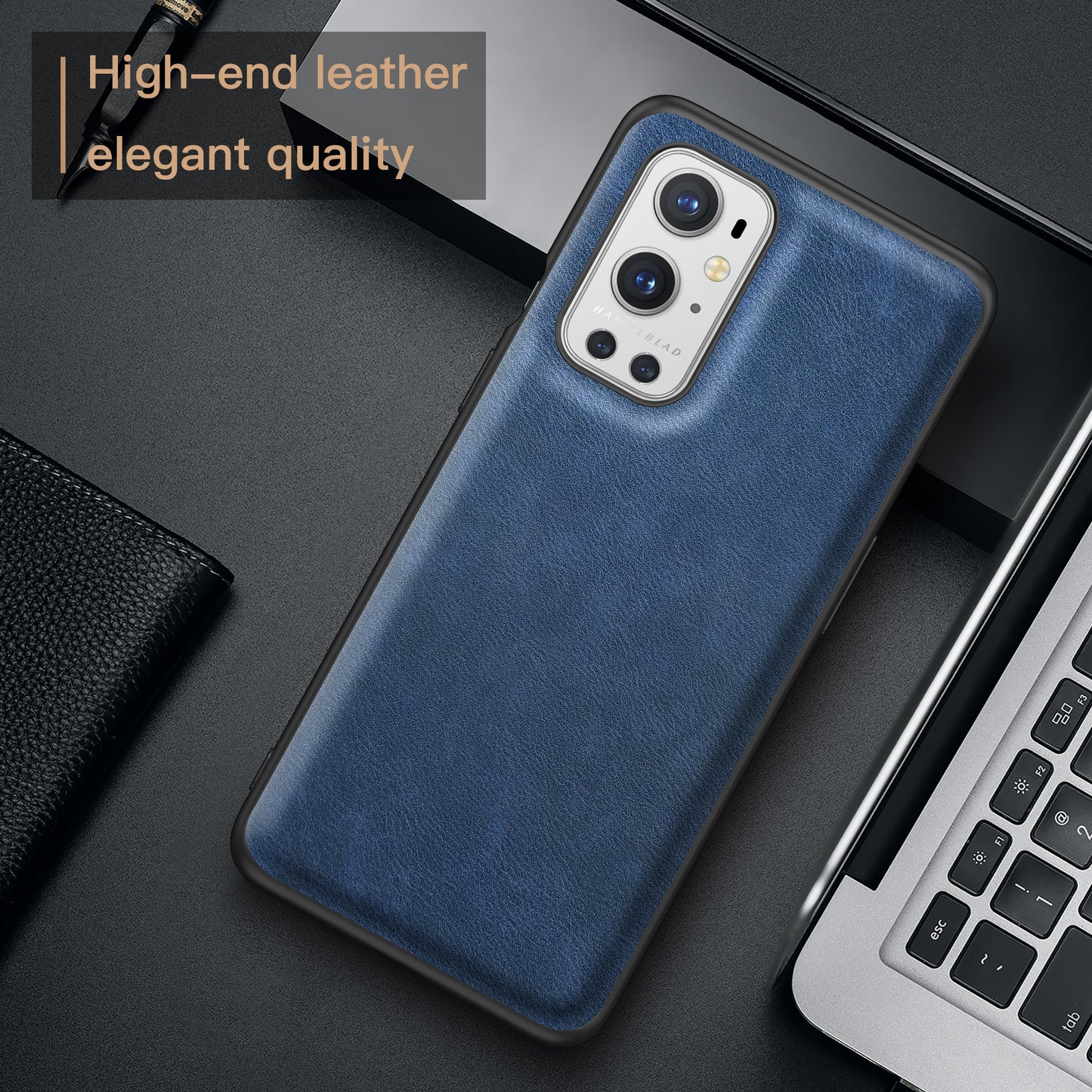 For OnePlus 9 Pro 5G Phone Cover Retro PU Leather Coated TPU+PC Anti-Fall Case
