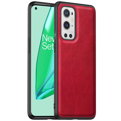 For OnePlus 9 Pro 5G Phone Cover Retro PU Leather Coated TPU+PC Anti-Fall Case