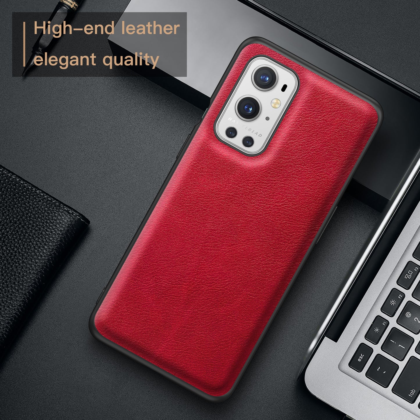 For OnePlus 9 Pro 5G Phone Cover Retro PU Leather Coated TPU+PC Anti-Fall Case