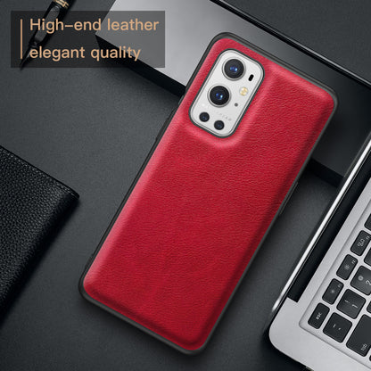 For OnePlus 9 Pro 5G Phone Cover Retro PU Leather Coated TPU+PC Anti-Fall Case