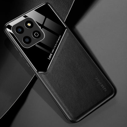 For Honor X8 5G Drop-proof Cover PU Leather Coated TPU+PC Phone Case with Car Mount Metal Sheet