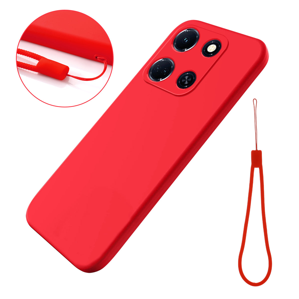 For Infinix Note 30 4G / 5G Smartphone Case Soft Lining Liquid Silicone Phone Cover with Strap