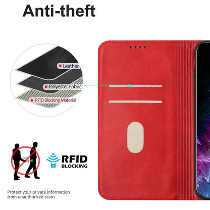 RFID Blocking Phone Case for Sony Xperia 10 V , Stand PU Leather Cover with Card Holder