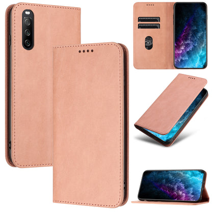 RFID Blocking Phone Case for Sony Xperia 10 V , Stand PU Leather Cover with Card Holder