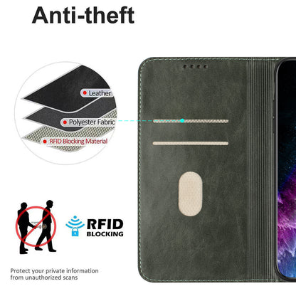 RFID Blocking Phone Case for Sony Xperia 10 V , Stand PU Leather Cover with Card Holder