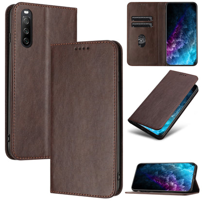 RFID Blocking Phone Case for Sony Xperia 10 V , Stand PU Leather Cover with Card Holder