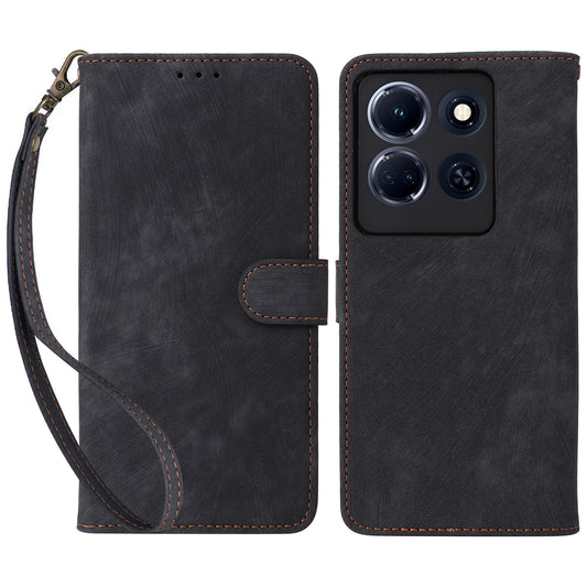 For Infinix Note 30 5G X6711 RFID Blocking Cover Leather Wallet Stand Phone Case with Strap