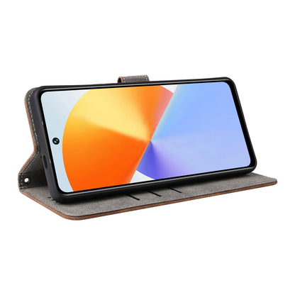 For Infinix Note 30 5G X6711 RFID Blocking Cover Leather Wallet Stand Phone Case with Strap