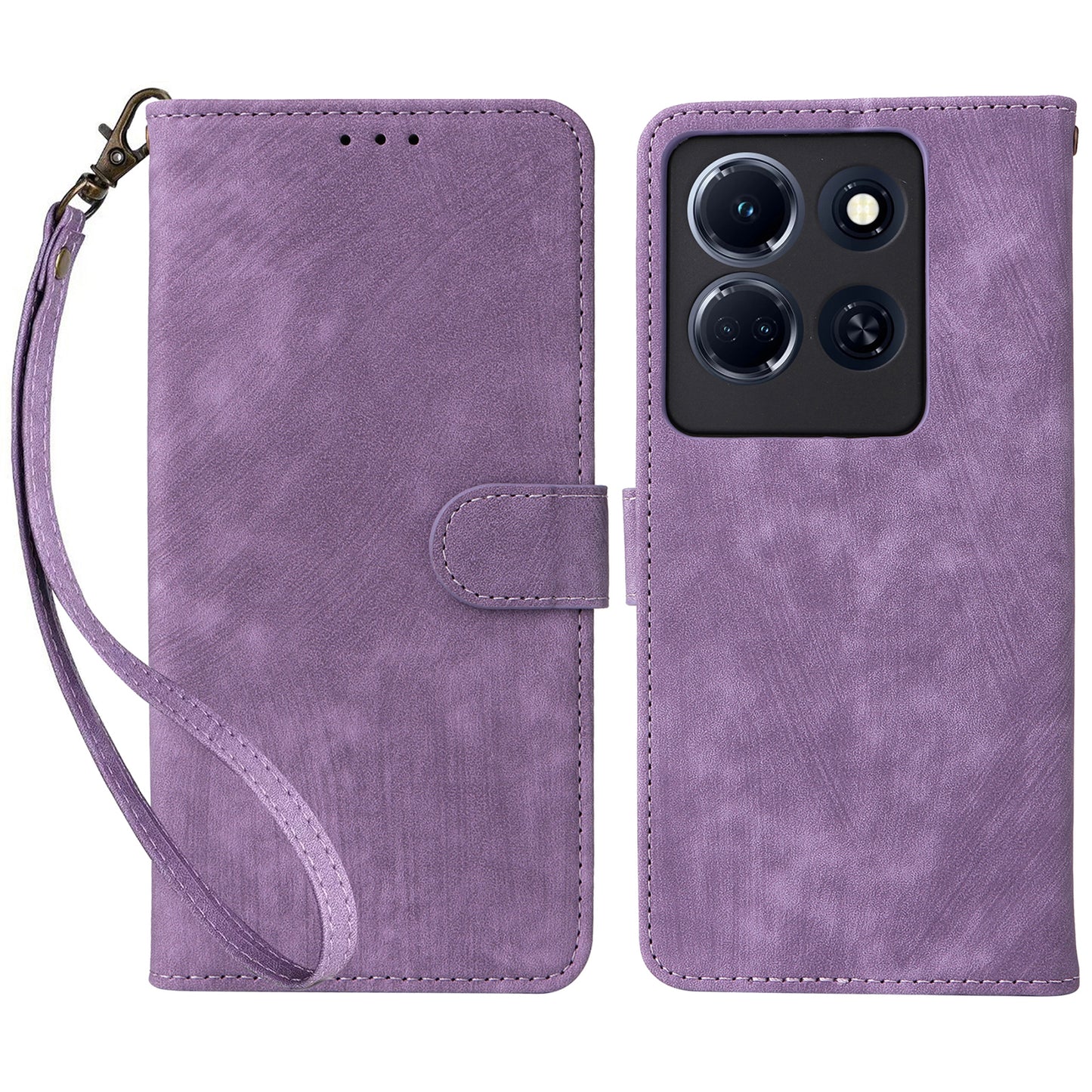 For Infinix Note 30 VIP 5G X6710 RFID Blocking Wallet Phone Cover Leather Stand Case with Strap