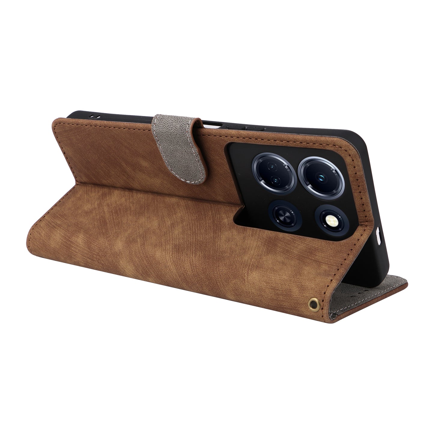 For Infinix Note 30 VIP 5G X6710 RFID Blocking Wallet Phone Cover Leather Stand Case with Strap