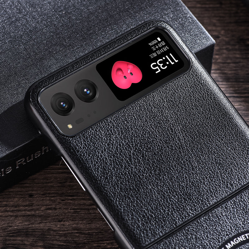 For Motorola Razr 40 5G Magnetic Phone Case PU Leather+PC Hard Cover Compatible with Magsafe