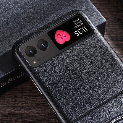 For Motorola Razr 40 5G Magnetic Phone Case PU Leather+PC Hard Cover Compatible with Magsafe