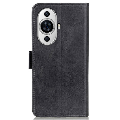 For Huawei nova 11 Dustproof Cell Phone Cover Cowhide Texture PU Leather Wallet Stand Phone Case Shell
