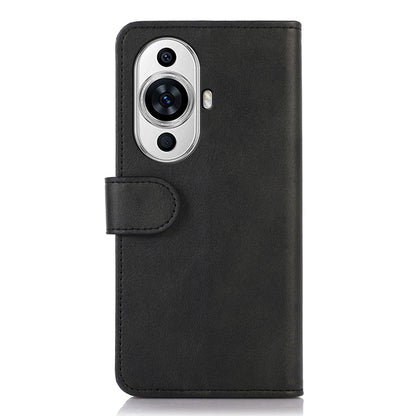 For Huawei nova 11 Cell Phone Stand Wallet Case Cowhide Texture PU Leather Phone Cover
