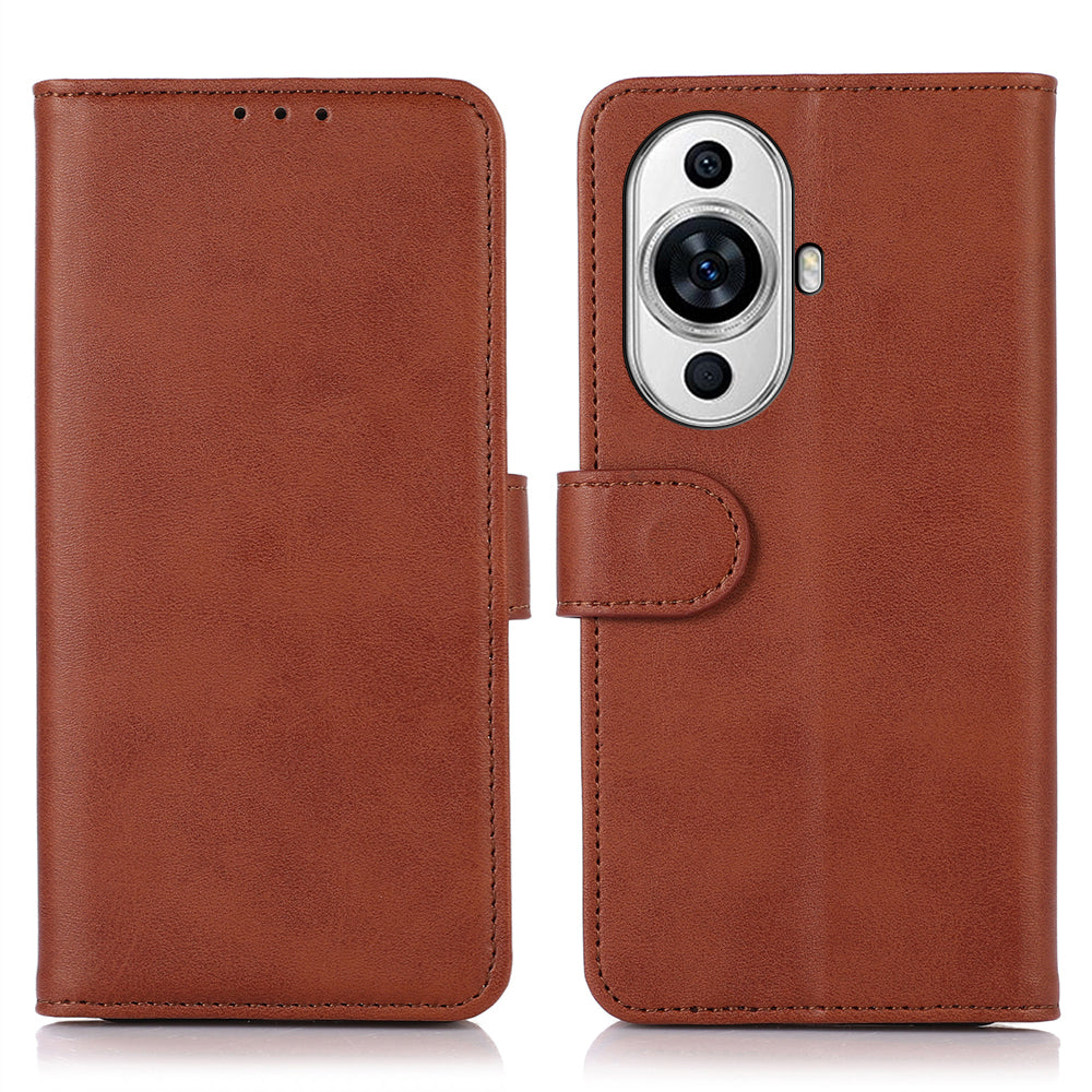 For Huawei nova 11 Cell Phone Stand Wallet Case Cowhide Texture PU Leather Phone Cover