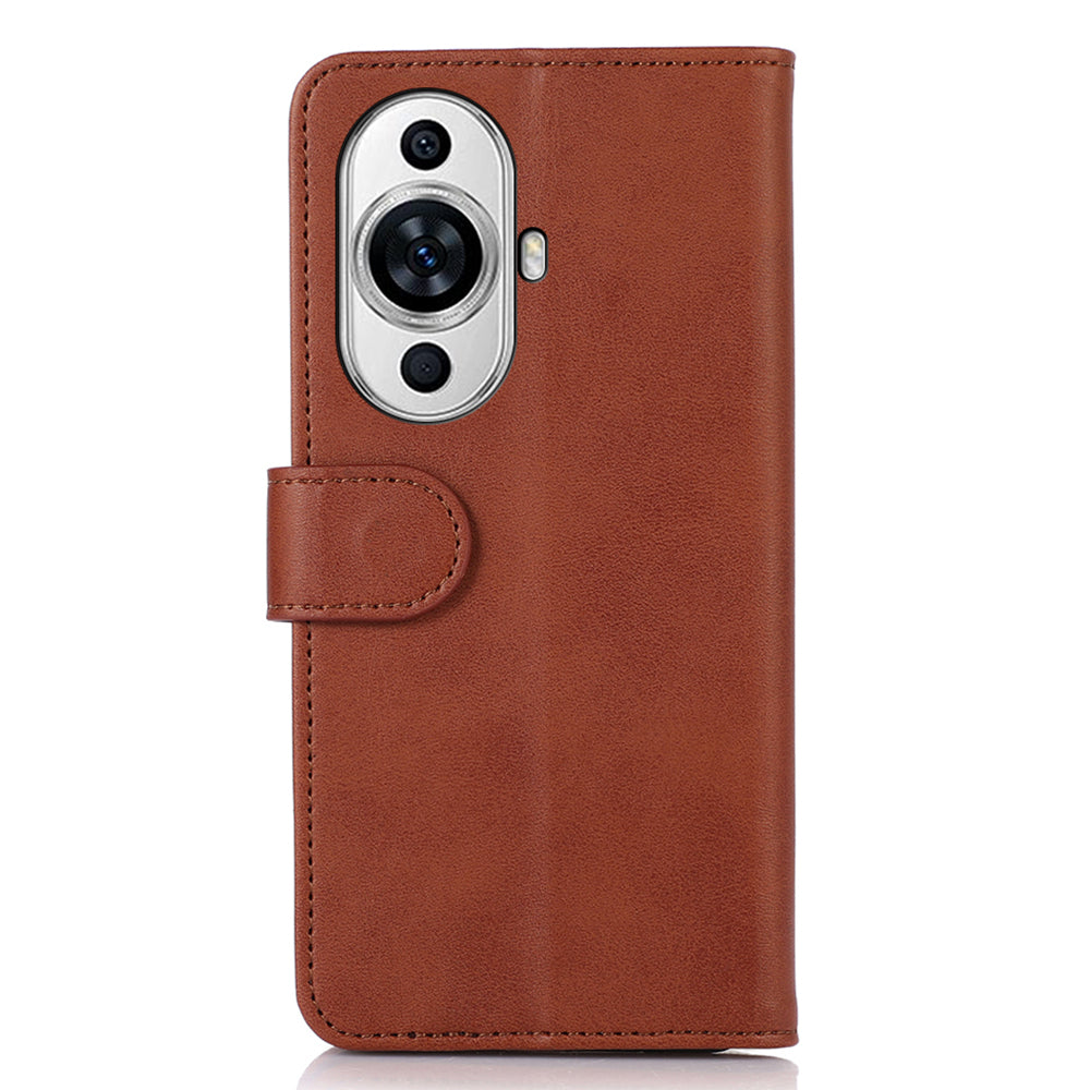 For Huawei nova 11 Cell Phone Stand Wallet Case Cowhide Texture PU Leather Phone Cover