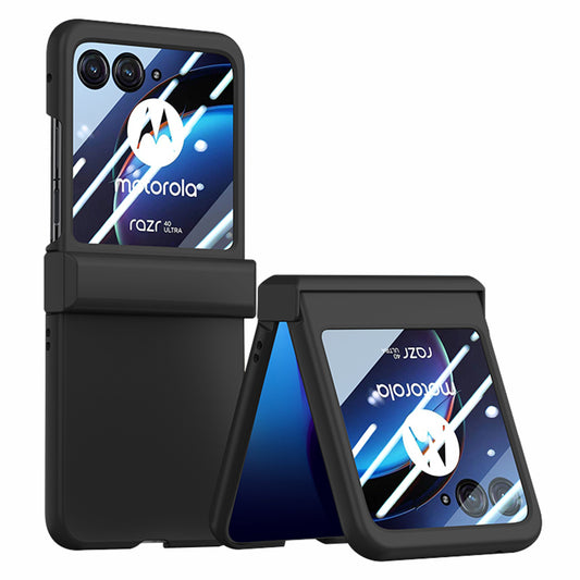 For Motorola Razr 40 Ultra 5G Phone Case Hinge Design PC Cover with Tempered Glass Rear Screen Protector