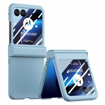 For Motorola Razr 40 Ultra 5G Phone Case Hinge Design PC Cover with Tempered Glass Rear Screen Protector