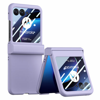 For Motorola Razr 40 Ultra 5G Phone Case Hinge Design PC Cover with Tempered Glass Rear Screen Protector